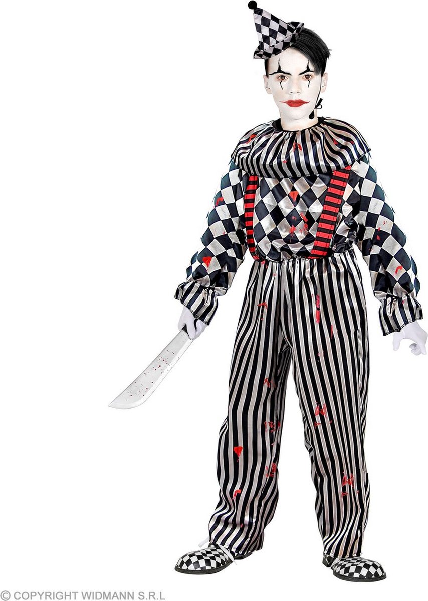 Monster & Griezel Kostuum | Op Zoek Naar Bloed Enge Clown Kind Kostuum | Maat 140 | Halloween | Verkleedkleding